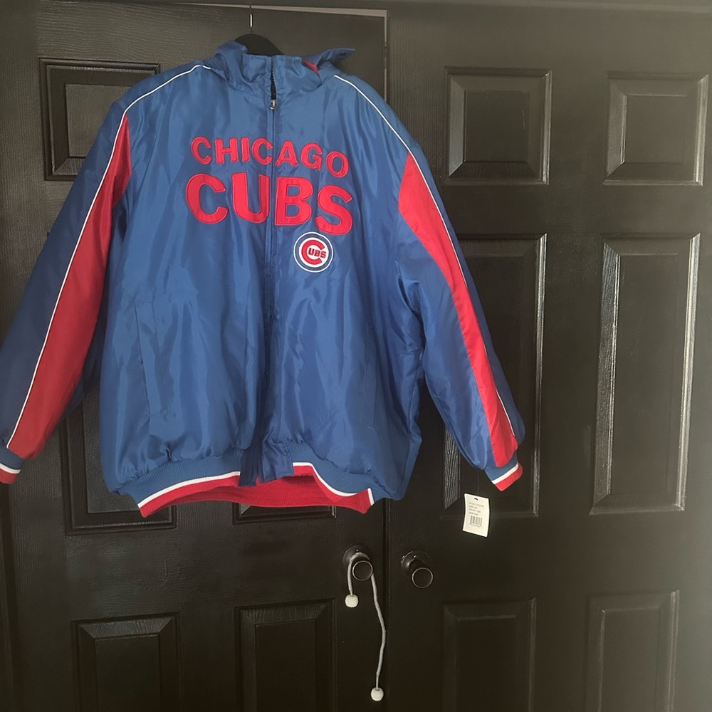 MLB Blue and Red Chicago Cubs Puffer Jacket